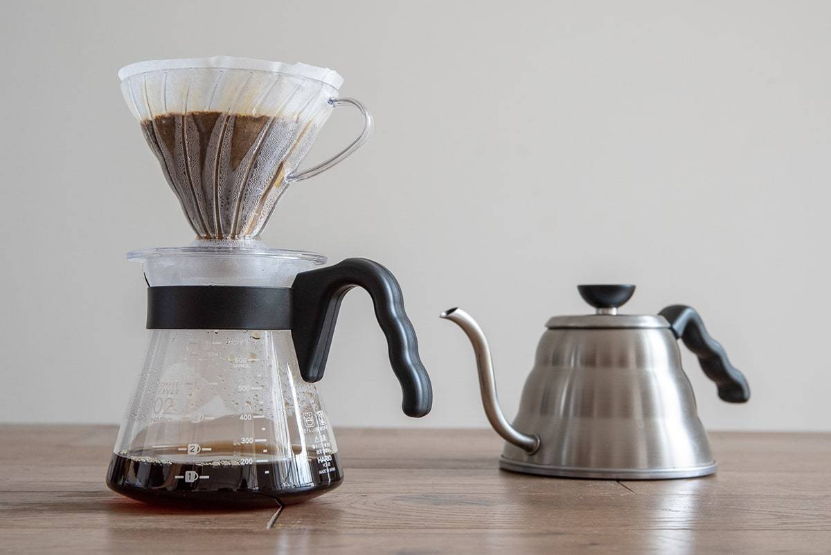 Hario V60 Craft Coffee Kit (Dripper, Server) and Kettle