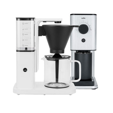 Wilfa Zense Coffee Maker (White) and Zense Alux Coffee Grinder Bundle