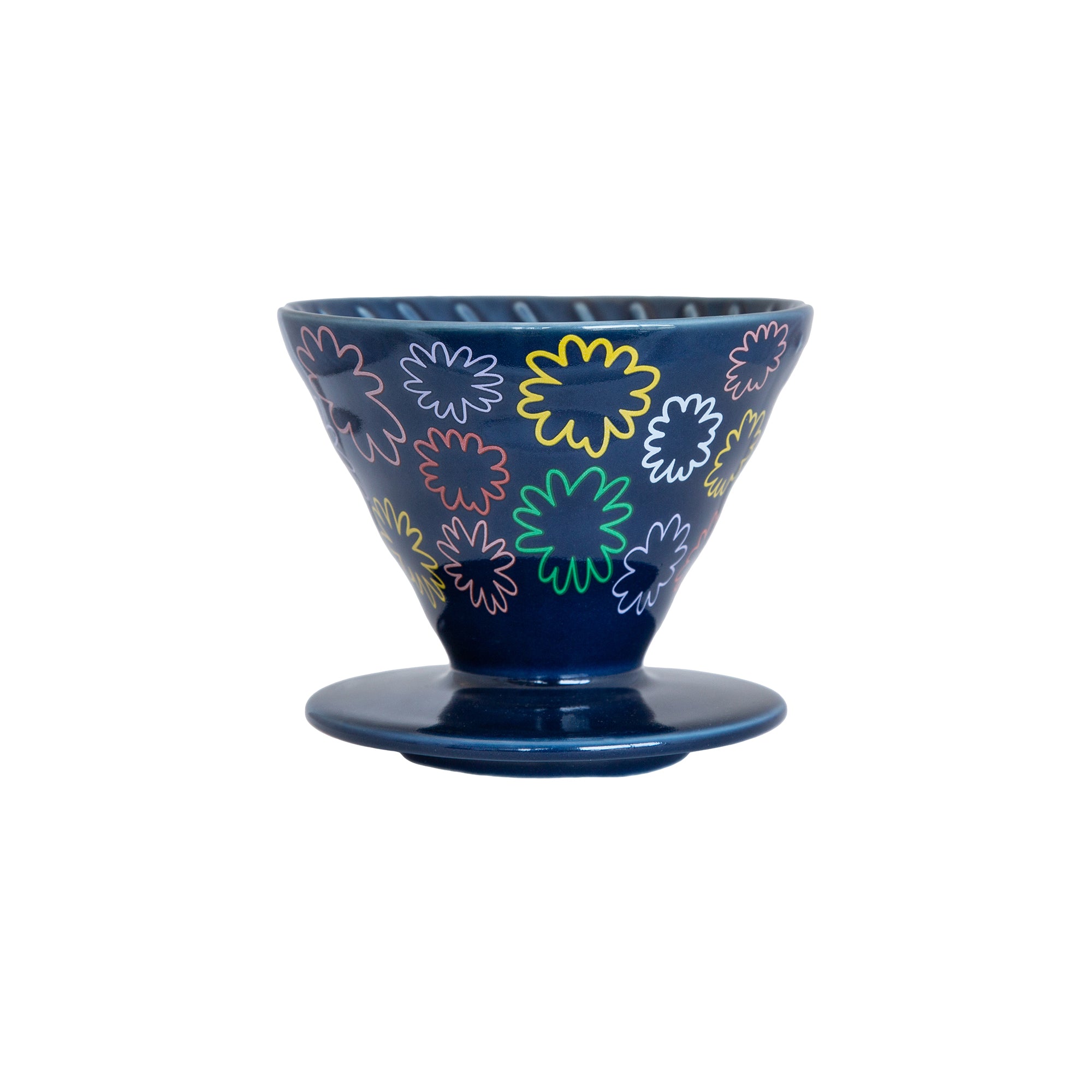﻿Hario V60 Artists Edition Ceramic Coffee Dripper - Cadi Lane - Flowers - Size 02