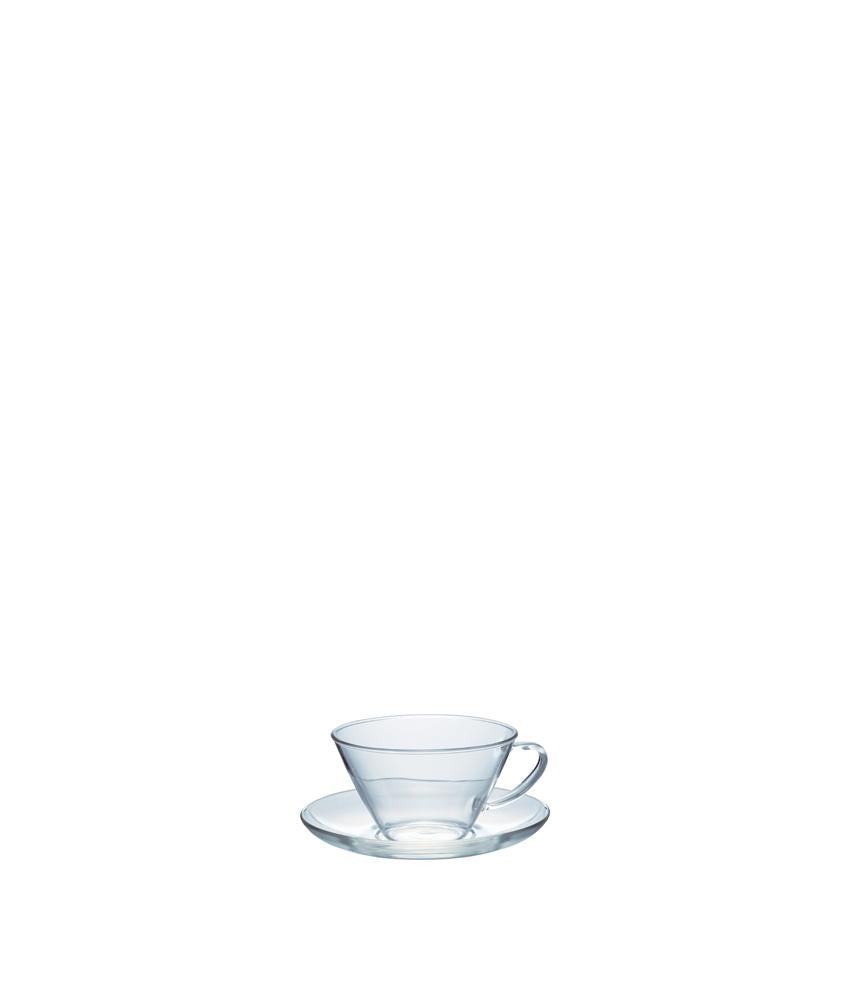 Hario Wide Glass Cup & Saucer