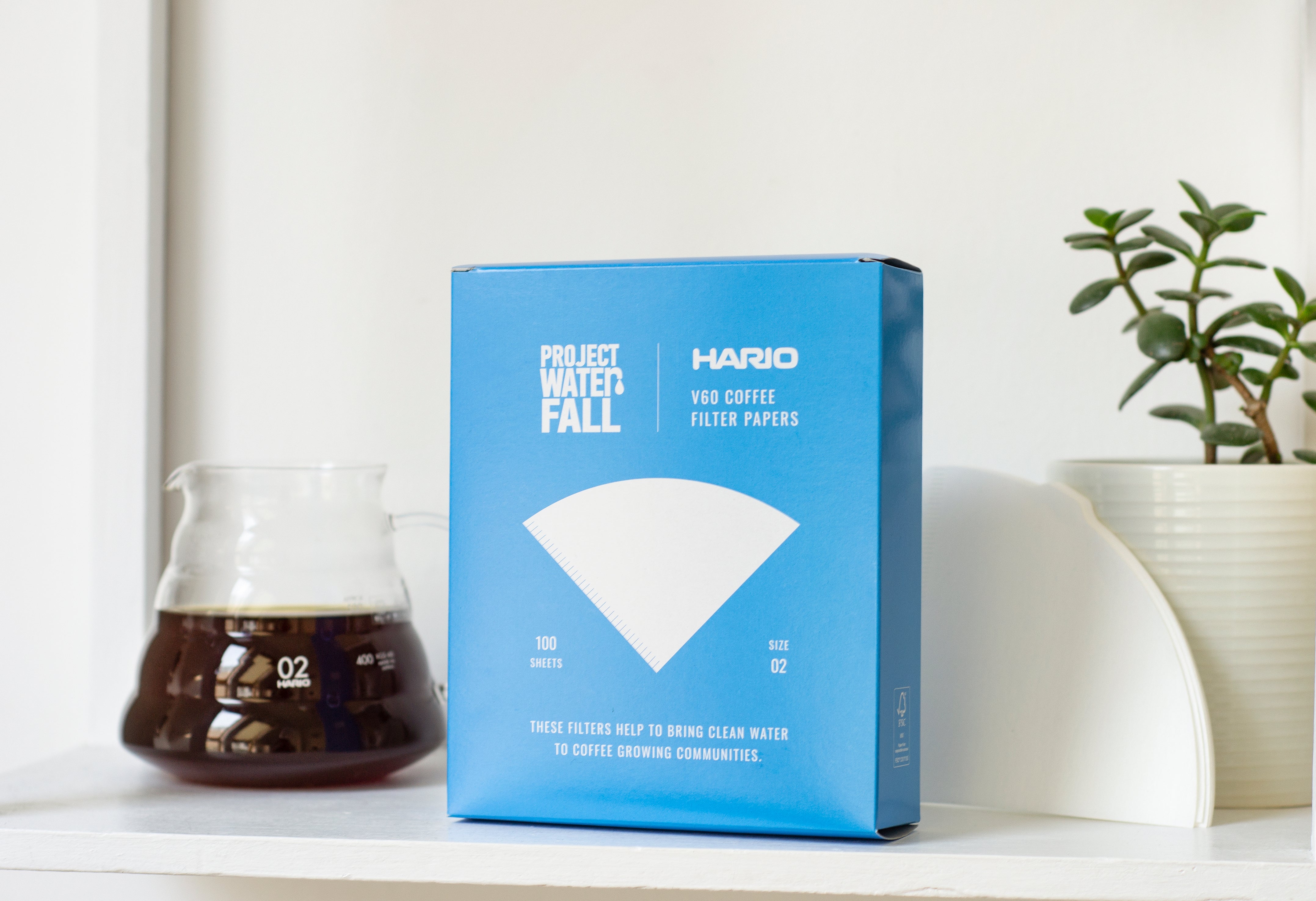 Hario X Project Waterfall V60 Coffee Filter Papers Size 02 (100 pack)
