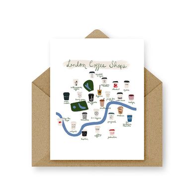 London Block by Block - London Coffee Greeting Card﻿