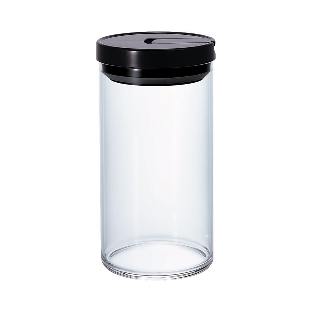 Hario Glass Coffee Bean Canister (Black) 1L