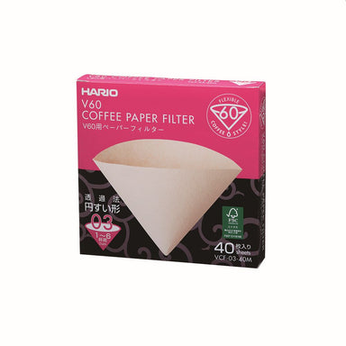 Hario V60 Coffee Filter Papers - Size 03 - Brown (40 pack)