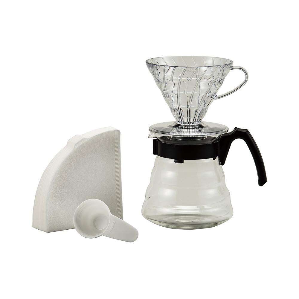 Hario Mini Mill Plus V60 Craft Coffee Maker Kit Bundle
