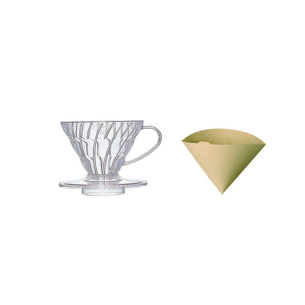 Hario V60 Coffee Dripper Plastic (Size 01) Including 40 FREE Filter Papers