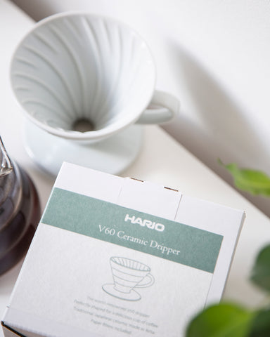 Hario Bloom V60 Ceramic Coffee Dripper White - Size 02