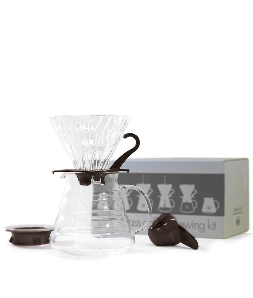Hario V60 Glass Coffee Brewing Kit Black Clear Size 02